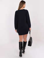 Granatowa dresowa sukienka z kieszeniami BASIC FEEL GOOD 