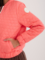 Koralowa przejściowa kurtka bez kaptura 