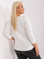 Hurtownia Ecru damska bluzka plus size z napisem