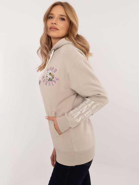 Hurt Beżowa bluza z nadrukiem na plecach SUBLEVEL