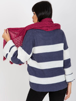 Hurtownia Fuksjowy damski szal w ażurowy wzór 