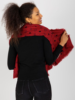 Hurtownia online Czerwony damski szal z printami