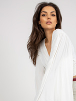 Hurt Ecru krótka bluzka wizytowa z plisowanym rękawem