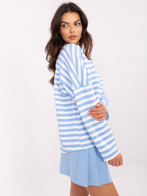 Hurtownia Niebiesko-biała bluza oversize w paski