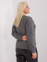 Hurt Ciemnoszara melanżowa bluzka plus size z bawełny