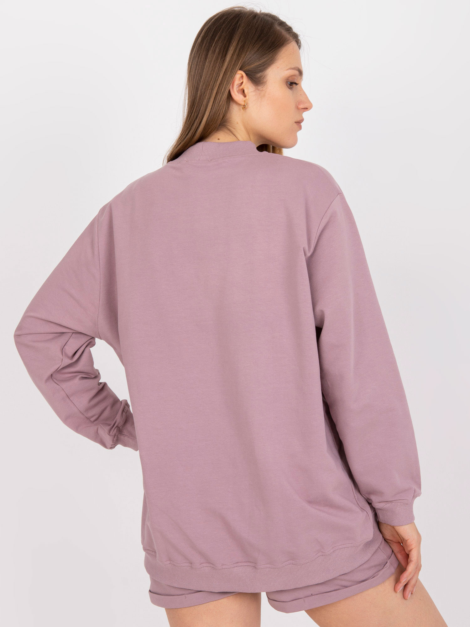 Purvaskruva rožinė basic oversize džemperis.