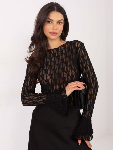 Czarna bluzka z rozkloszowanymi rękawami