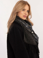 Hurtownia Ciemnoszary damski szal w panterkę