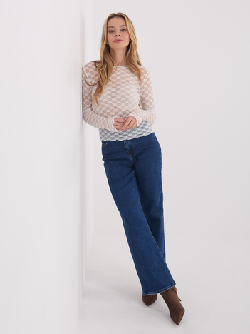 Biała przezroczysta bluzka z koronki