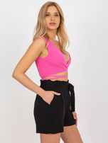 Hurt Czarne letnie szorty casualowe z wiązaniem FRESH MADE