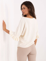Ecru damski sweter z rękawem 3/4