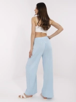Jasnoniebieskie muślinowe spodnie z wiązaniem OCH BELLA 
