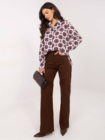 Jasnoszaro-czerwona rozpinana koszula z kołnierzykiem