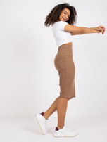 Ciemnobeżowa spódnica prążkowana Jammie RUE PARIS