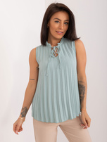 Hurtownia Pistacjowa bluzka wizytowa z wiązaniem SUBLEVEL