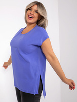 Hurtownia Fioletowa asymetryczna bluzka plus size