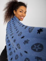 Hurtownia online Niebieski damski szal z printami