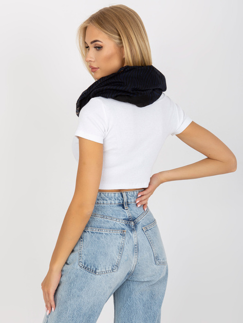 Czarno-niebieska chusta komin w zwierzęce motywy