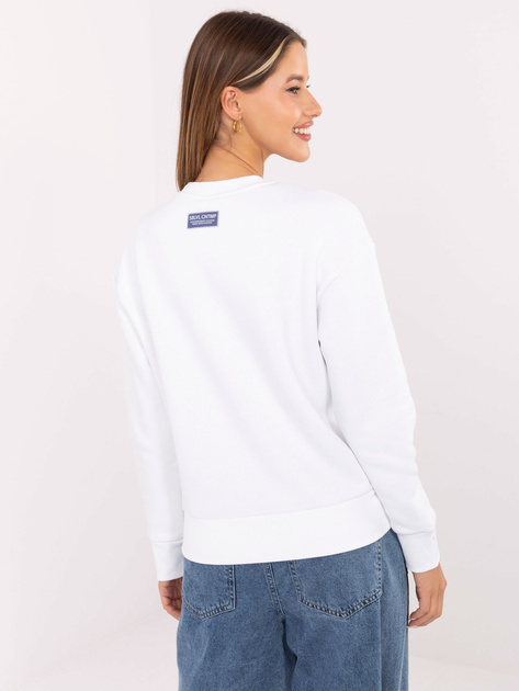 Biała dresowa bluza z haftem SUBLEVEL