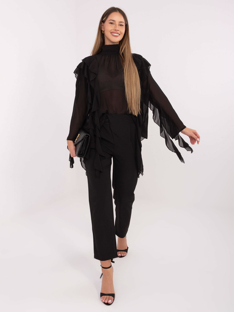 Czarna przezroczysta bluzka z golfem