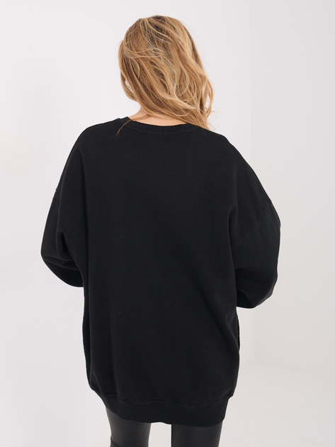 Czarna długa bluza z kieszeniami