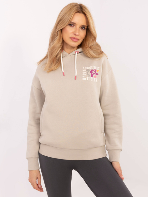 Hurt Beżowa dresowa bluza z kapturem SUBLEVEL