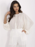 Ecru rozpinana koszula z bufiastymi rękawami