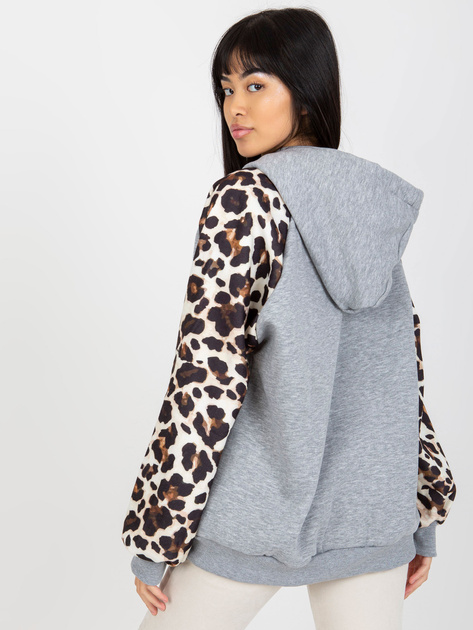 Hurt Szara dresowa bluza z printem na rękawach Michaela