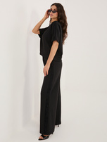 Czarne dresowe spodnie wide leg od kompletu