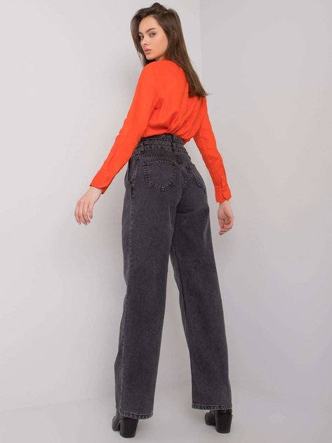 Ciemnoszare szerokie jeansy z wysokim stanem Shelburne