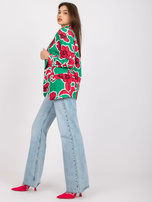 Zielono-różowa marynarka damska w kwiaty Neonila