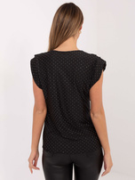 Czarna wizytowa bluzka z dżetami 