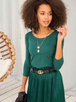 Ciemnozielona bluzka basic z bawełny Mona