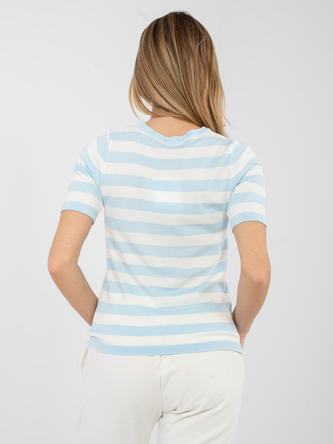 Jasnoniebieski damski sweter z krótkim rękawem