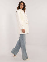 Hurtownia Ecru elegancki płaszcz alpaka ze stójką