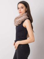 Ciemnobeżowa chusta w grochy