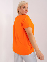 Hurt Pomarańczowa bluzka plus size z krótkim rękawem