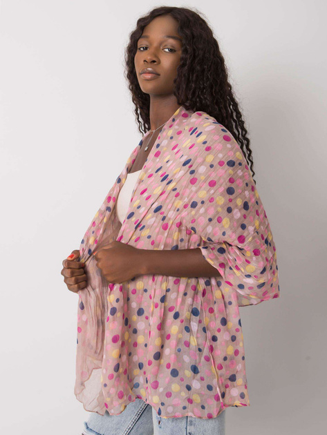 Beżowa chusta damska w grochy