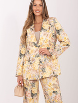 Żółta damska marynarka w kwiaty RUE PARIS 