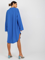 Hurt Niebieska sukienka szmizjerka z kieszeniami OCH BELLA