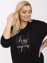 Czarna damska bluzka plus size z wiskozy
