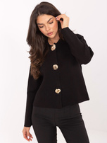 Czarny elegancki sweter z kołnierzykiem