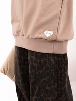 Dunkelbeige Kleid mit Tasche Hanely RUE PARIS.