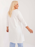 Hurt Ecru bawełniana bluzka plus size z rękawem 3/4