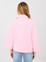 Jasnoróżowy krótki płaszcz z rękawem 3/4