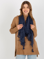 Hurtownia Brudnoniebieska damska chusta z marszczeniem