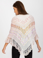 Hurtownia Różowa damska chusta z kwiatowym nadrukiem