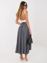 Granatowa letnia spódnica z falbaną 