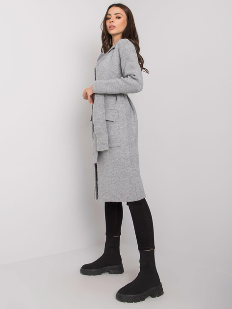 Szary kardigan z wiązaniem Cordie RUE PARIS