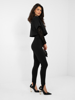 Schwarze Damenleggings, die auf den Finger gezogen werden, RUE PARIS.